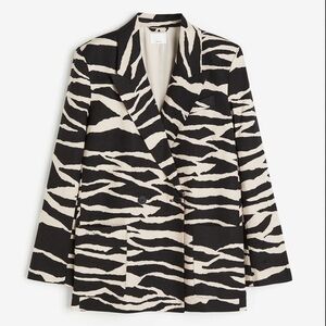 H& M double breasted Zebra blazer